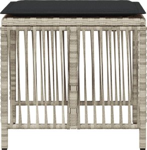 vidaXL Stołki ogrodowe z poduszkami, 4 szt., jasnoszare, 41x41x36 cm 6