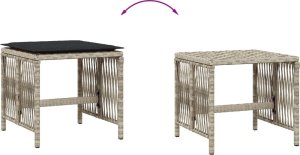 vidaXL Stołki ogrodowe z poduszkami, 4 szt., jasnoszare, 41x41x36 cm 7