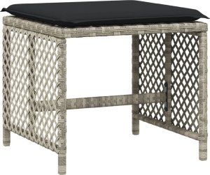 vidaXL Stołki ogrodowe z poduszkami, 4 szt., jasnoszare, 41x41x36 cm 4