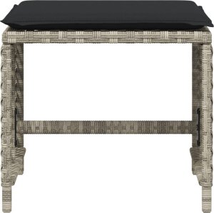 vidaXL Stołki ogrodowe z poduszkami, 4 szt., jasnoszare, 41x41x36 cm 5