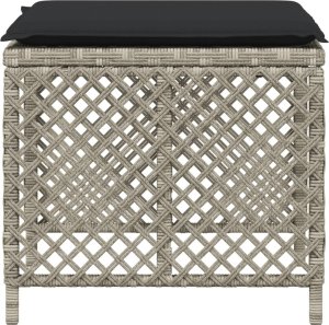 vidaXL Stołki ogrodowe z poduszkami, 4 szt., jasnoszare, 41x41x36 cm 6