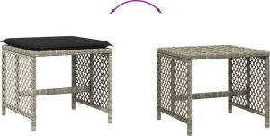 vidaXL Stołki ogrodowe z poduszkami, 4 szt., jasnoszare, 41x41x36 cm 7