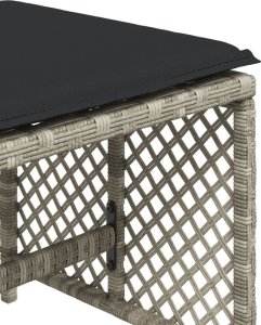 vidaXL Stołki ogrodowe z poduszkami, 4 szt., jasnoszare, 41x41x36 cm 9