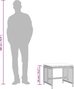 vidaXL Stołki ogrodowe z poduszkami, 4 szt., jasnoszare, 41x41x36 cm 10