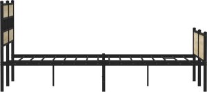 vidaXL Metalowa rama łóżka, bez materaca, dąb sonoma, 180x200 cm 5