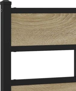 vidaXL Metalowa rama łóżka, bez materaca, dąb sonoma, 193x203 cm 8