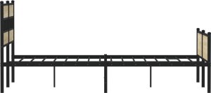 vidaXL Metalowa rama łóżka, bez materaca, dąb sonoma, 200x200 cm 5