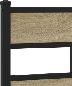 vidaXL Metalowa rama łóżka, bez materaca, dąb sonoma, 75x190 cm 8