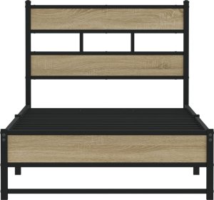 vidaXL Metalowa rama łóżka, bez materaca, dąb sonoma, 80x200 cm 4