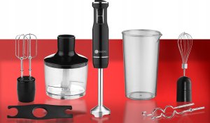 Blender BLENDER RĘCZNY 1200W WIELOZADANIOWY MIKSER Z ZŁOTYM OSTRZEM ROZDRABNIACZ 2