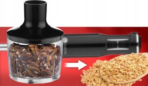 Blender BLENDER RĘCZNY 1200W WIELOZADANIOWY MIKSER Z ZŁOTYM OSTRZEM ROZDRABNIACZ 6