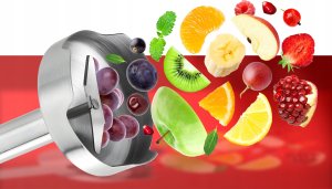 Blender BLENDER RĘCZNY 1200W WIELOZADANIOWY MIKSER Z ZŁOTYM OSTRZEM ROZDRABNIACZ 7