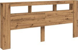 vidaXL Wezgłowie łóżka z LED, dąb artisan, 220x18,5x103,5 cm 3