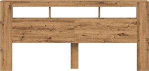 vidaXL Wezgłowie łóżka z LED, dąb artisan, 220x18,5x103,5 cm 6