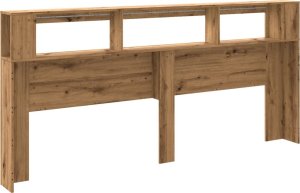 vidaXL Wezgłowie łóżka z LED, dąb artisan, 220x18,5x103,5 cm 8