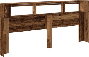 vidaXL Wezgłowie łóżka z LED, stare drewno, 220x18,5x103,5 cm 8