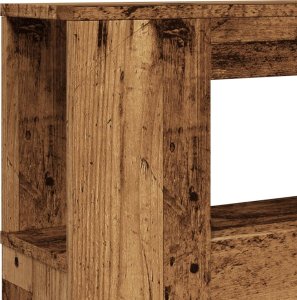 vidaXL Wezgłowie łóżka z LED, stare drewno, 220x18,5x103,5 cm 9