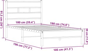 vidaXL Łóżko bez materaca, brązowy dąb, 100x190 cm 9