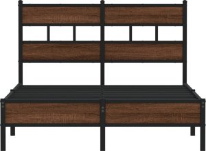 vidaXL Łóżko bez materaca, brązowy dąb, 120x190 cm 4