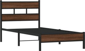 vidaXL Łóżko bez materaca, brązowy dąb, 75x190 cm 3