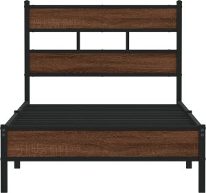 vidaXL Łóżko bez materaca, brązowy dąb, 75x190 cm 4