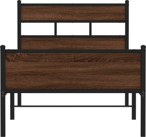 vidaXL Łóżko bez materaca, brązowy dąb, 90x200 cm 4