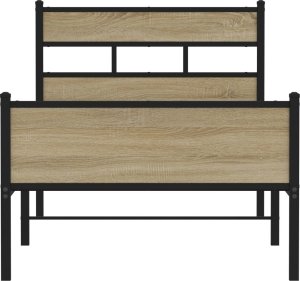 vidaXL Łóżko bez materaca, dąb sonoma, 100x200 cm 4
