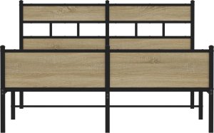 vidaXL Łóżko bez materaca, dąb sonoma, 140x200 cm 4