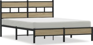 vidaXL Łóżko bez materaca, dąb sonoma, 150x200 cm 2