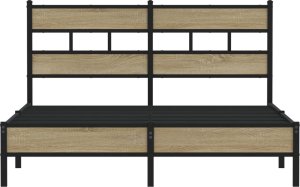 vidaXL Łóżko bez materaca, dąb sonoma, 150x200 cm 4