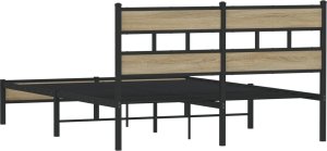 vidaXL Łóżko bez materaca, dąb sonoma, 150x200 cm 6