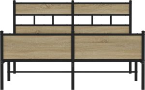 vidaXL Łóżko bez materaca, dąb sonoma, 150x200 cm 4