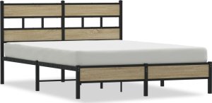 vidaXL Łóżko bez materaca, dąb sonoma, 160x200 cm 2