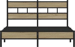 vidaXL Łóżko bez materaca, dąb sonoma, 160x200 cm 4