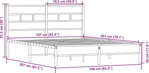 vidaXL Łóżko bez materaca, dąb sonoma, 160x200 cm 9