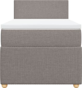 vidaXL Łóżko kontynentalne z materacem, taupe, tkanina, 80x200 cm 6