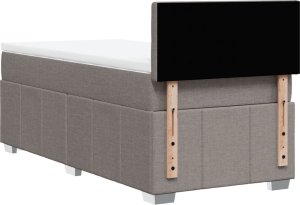 vidaXL Łóżko kontynentalne z materacem, taupe, tkanina, 80x200 cm 6