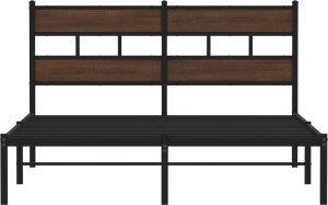 vidaXL Łóżko z wezgłowiem, bez materaca, brązowy dąb, 150x200 cm 4