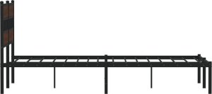vidaXL Łóżko z wezgłowiem, bez materaca, brązowy dąb, 150x200 cm 5