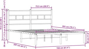 vidaXL Łóżko z wezgłowiem, bez materaca, brązowy dąb, 150x200 cm 9