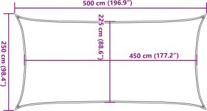 vidaXL Żagiel przeciwsłoneczny, 160 g/m, niebieski, 2,5x5 m, HDPE 10