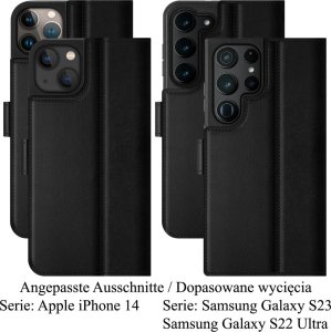 Surazo SURAZO Premium MJ - Skórzane Etui Na Smartphone Portfel z Klapką - Dakota Czarny Xiaomi 12T Pro 3