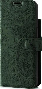 Surazo Skórzane etui na telefon RFID Wallet case - Ornament Zielony - TPU Czarne Google Pixel 8 1