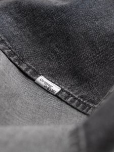 Kurtka męska Ombre Koszula męska jeansowa na zatrzaski z kieszonkami - czarna V3 OM-SHDS-0115 XXL 6