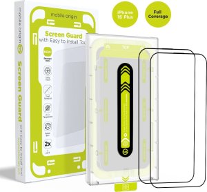 MOBILE ORIGIN Screen Guard z wygodnym aplikatorem, 2 szt. do iPhone 16 Plus 1