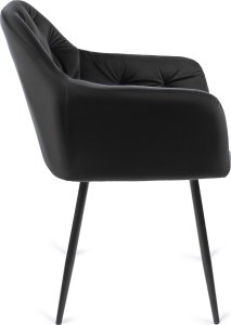Mebel Elite Krzesło Tapicerowane do Salonu VIKI Czarne Welurowe Nowoczesne Loft 7