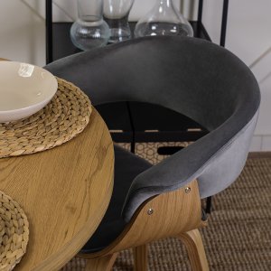 Mebel Elite Krzesło Tapicerowane z Drewna Giętego GARY Dąb Złoty/Szare Nowoczesne Loft 3