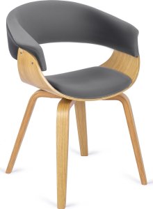 Mebel Elite Krzesło Tapicerowane z Drewna Giętego GARY Dąb Złoty/Szare Nowoczesne Loft 5