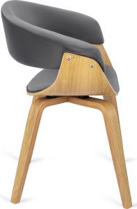 Mebel Elite Krzesło Tapicerowane z Drewna Giętego GARY Dąb Złoty/Szare Nowoczesne Loft 7