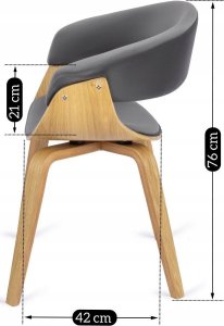 Mebel Elite Krzesło Tapicerowane z Drewna Giętego GARY Dąb Złoty/Szare Nowoczesne Loft 9